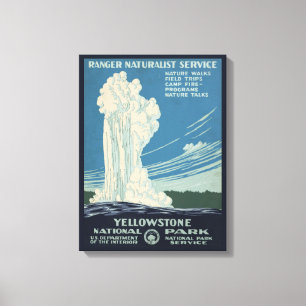 Travel Poster For Yellowstone National Park Canvas Print