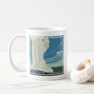 Travel Poster For Yellowstone National Park Coffee Mug