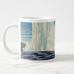 Travel Poster For Yellowstone National Park Large Coffee Mug