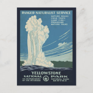 Travel Poster For Yellowstone National Park Postcard