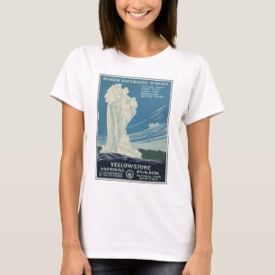 Travel Poster For Yellowstone National Park T-Shirt
