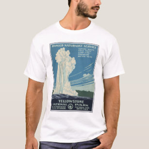 Travel Poster For Yellowstone National Park T-Shirt