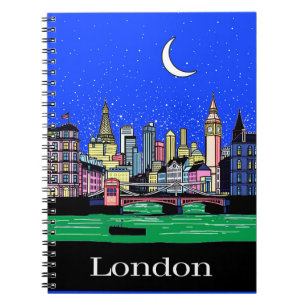 Travel Poster of London by Night Notebook