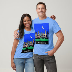 Travel Poster of London under the Night Sky T-Shirt