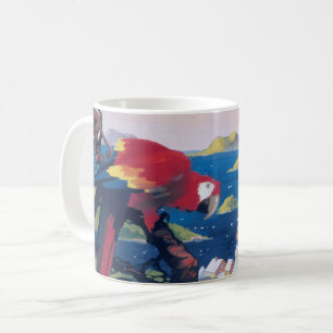 Travel Poster Of Seaplane Flying Over Caribbean Coffee Mug