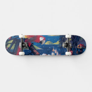 Travel Poster Of Seaplane Flying Over Caribbean Skateboard