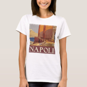 Travel Poster Of Vesuvius And The Bay Of Naples T-Shirt