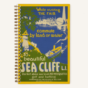 Travel Poster Promoting Sea Cliff, Long Island 2 Notebook
