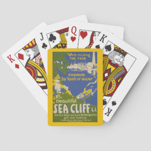 Travel Poster Promoting Sea Cliff, Long Island 2 Playing Cards