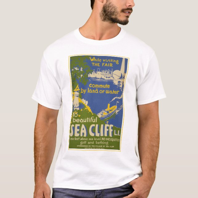 Travel Poster Promoting Sea Cliff, Long Island 2 T-Shirt (Front)