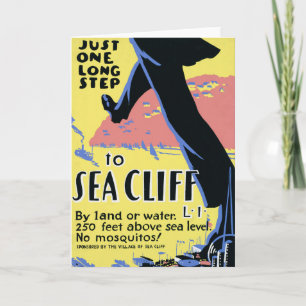 Travel Poster Promoting Sea Cliff, Long Island Card
