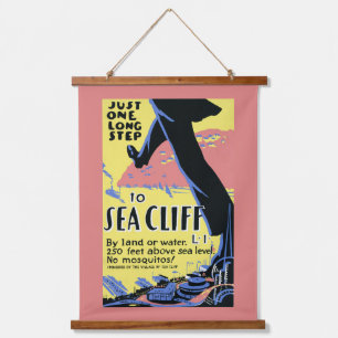 Travel Poster Promoting Sea Cliff, Long Island Hanging Tapestry