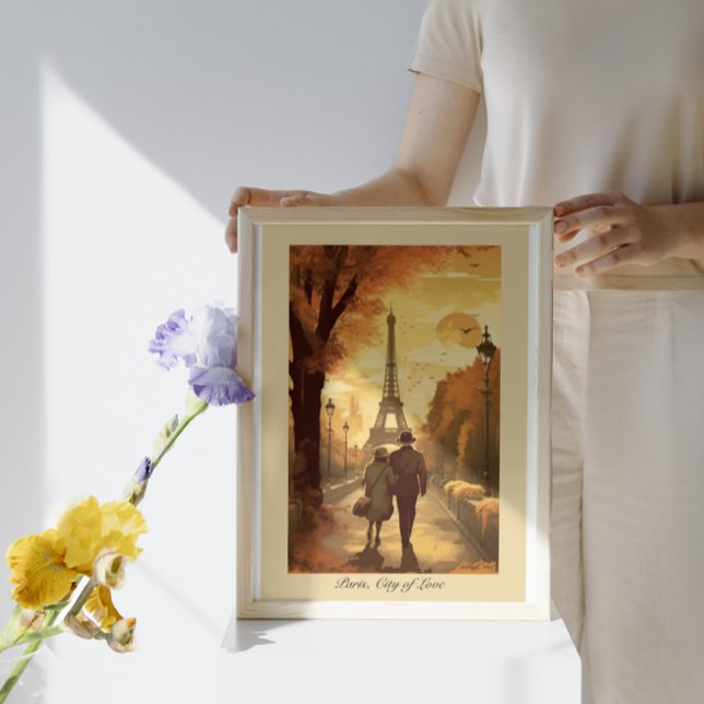 Travel Poster, Romance in Paris customisable Poster (Creator Uploaded)