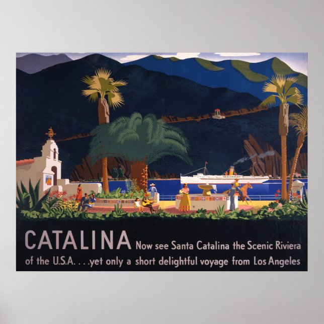 Travel Poster - Santa Catalina Island, California (Front)