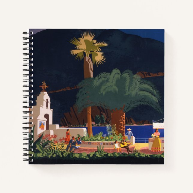 Travel Poster - Santa Catalina Island, California Notebook (Front)