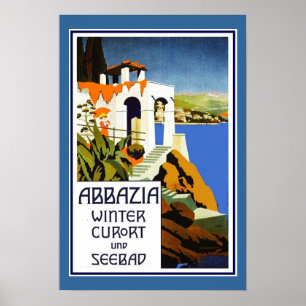 Travel Poster Vintage Abbazia Italy