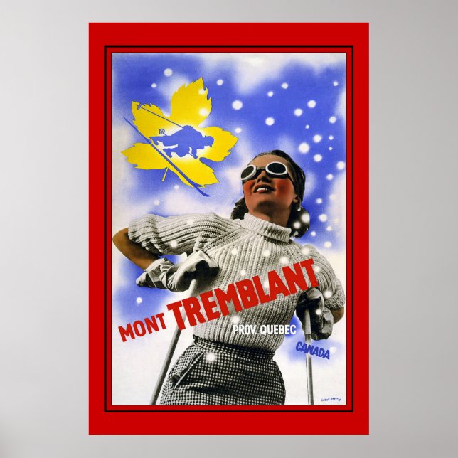 Travel Poster Vintage Canada Mont Tremblant Skiing (Front)