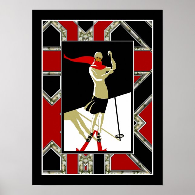 Travel Poster Vintage Saint Croix Skiing 3 (Front)