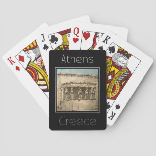 Travel poster water color of Athens Greece Playing Cards
