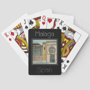 Travel poster water colour of Malaga Spain Playing Cards