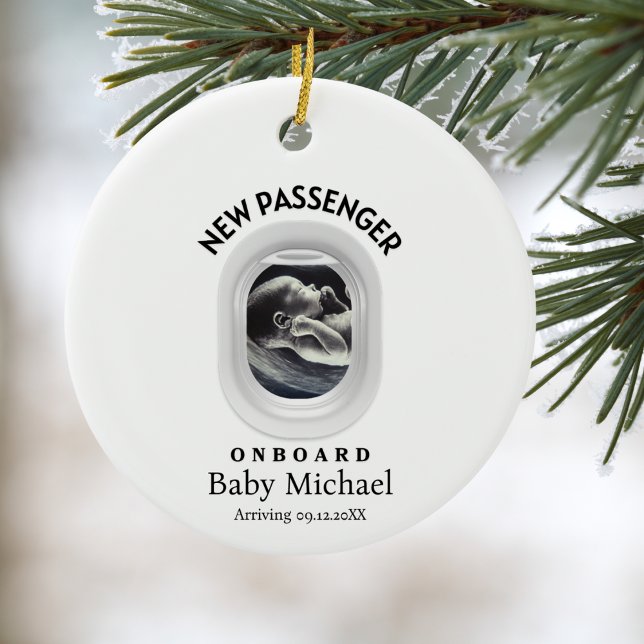 Travel Pregnancy Announcement Passenger On Board Ceramic Tree Decoration (Creator Uploaded)