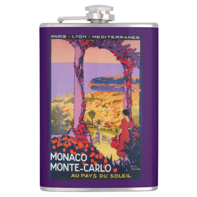 Travel Promotional Poster Hip Flask (Front)