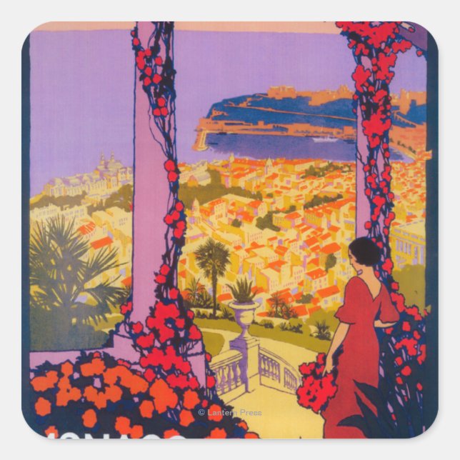 Travel Promotional Poster Square Sticker (Front)