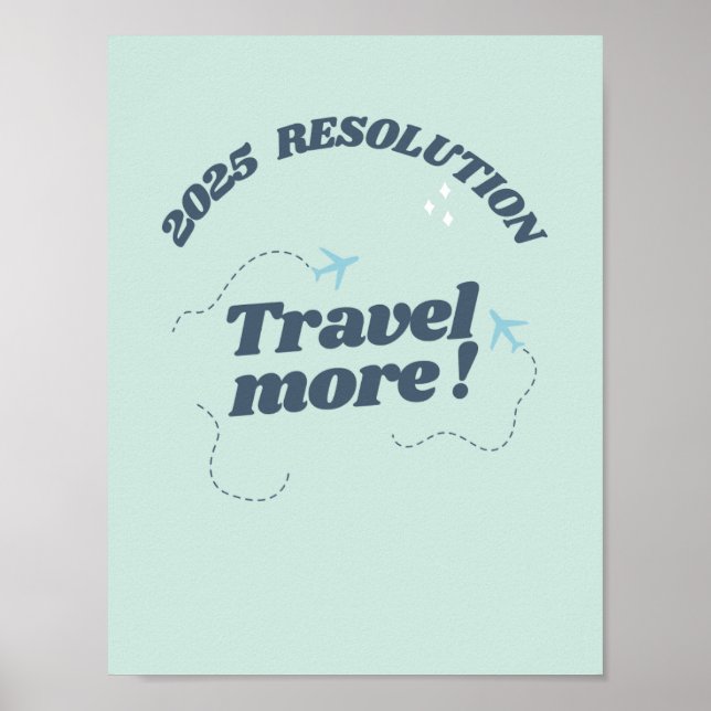 Travel quote 2025 resolution Travel more  Poster (Front)