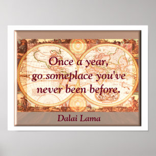Travel quote - Dalai Lama - art print