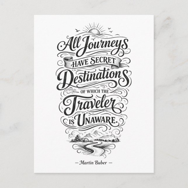 Travel Quote: Secret Destinations Postcard (Front)