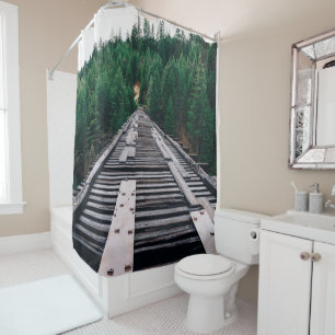 Travel Railroad Train Tracks Closeup Shower Curtain