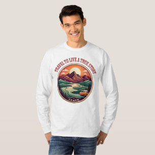 Travel Real Story Tee — No Fake Journeys Badge