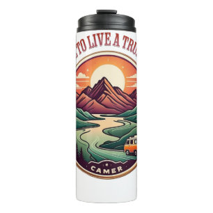 Travel Real Story Tee — No Fake Journeys Badge Thermal Tumbler
