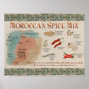 Travel Recipe Poster: Moroccan Spice Mix Poster