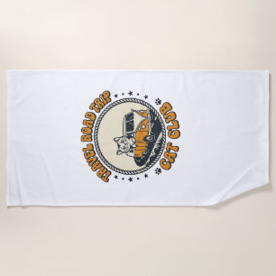 Travel Road Trip Cat Pet Lover Shirt Art - Travel Beach Towel