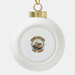 Travel Road Trip Cat Pet Lover Shirt Art - Travel Ceramic Ball Christmas Ornament