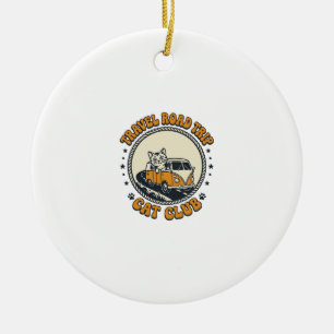 Travel Road Trip Cat Pet Lover Shirt Art - Travel  Ceramic Tree Decoration