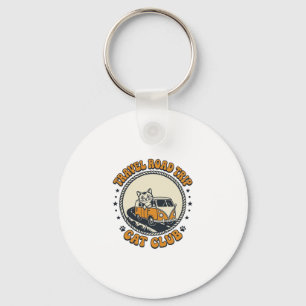Travel Road Trip Cat Pet Lover Shirt Art - Travel Key Ring