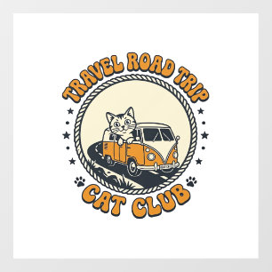 Travel Road Trip Cat Pet Lover Shirt Art - Travel Window Cling