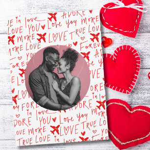 Travel Romantic Photo Love You Aeroplane Custom Holiday Card