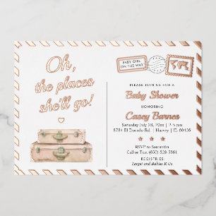 Travel Rose Gold Baby Shower Sprinkle Adventure