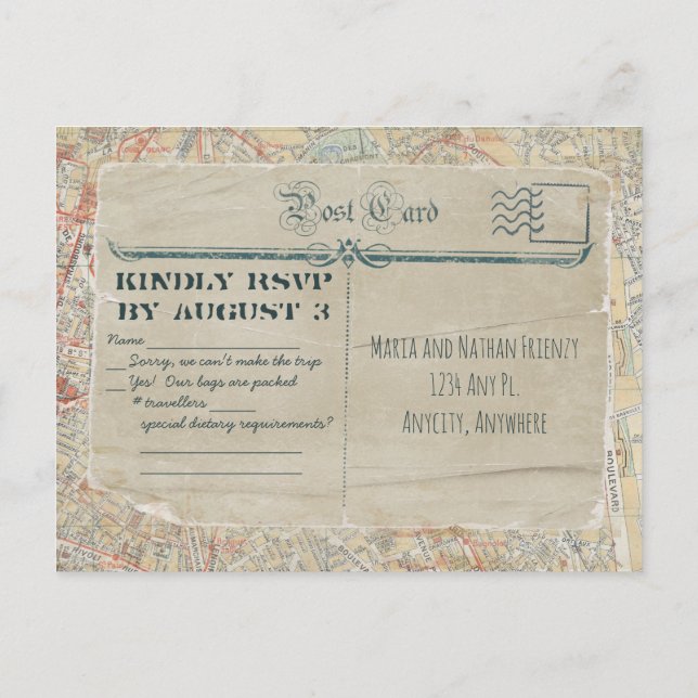 Travel RSVP Postcard (Back)