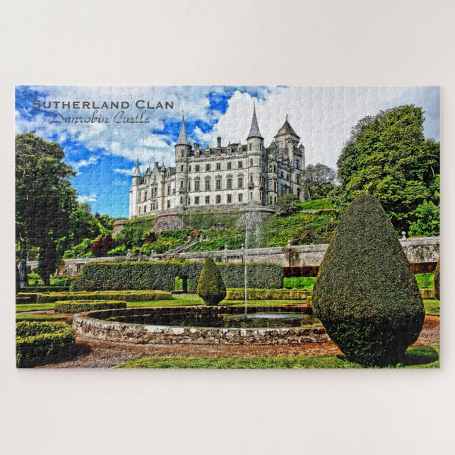 Travel Scotland Dunrobin Castle, Sutherland Clan Jigsaw Puzzle (Horizontal)