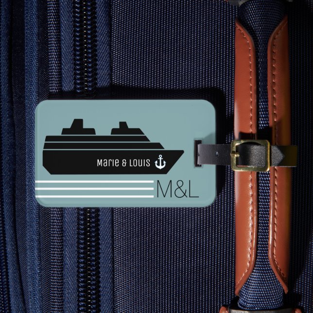 Travel Ship Cruising Personalised Luggage Tag (Front Insitu 4)