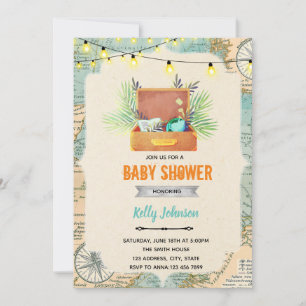 Travel shower birthday invitation