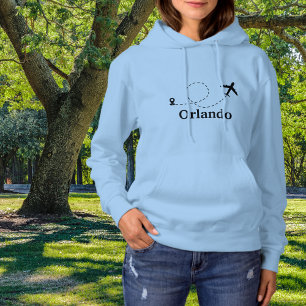 Travel Simple Aeroplane and Custom Location Hoodie