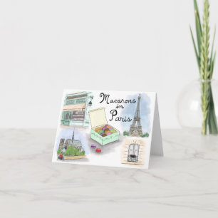 Travel Sketch Notecard: Macarons in Paris France Card