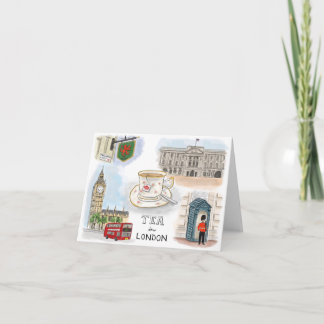 Travel Sketch Notecard: Tea in London, England Card