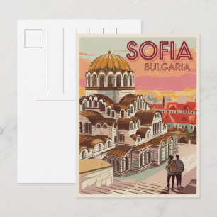 Travel Sofia, bulgaria vintage gifts and souvenirs Postcard