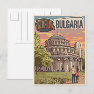 Travel Sofia, bulgaria vintage gifts, lovingcouple Postcard